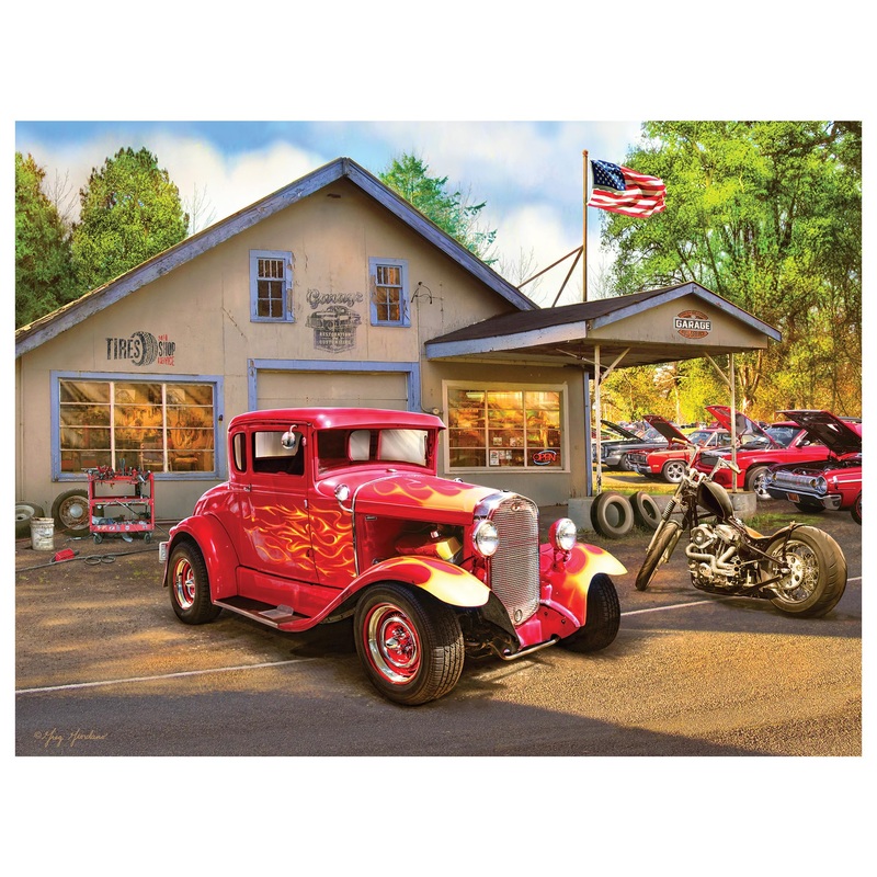 RoseArt – American Nostalgia – Hot Rod Flames – 550 Piece Jigsaw Puzzle for Adults