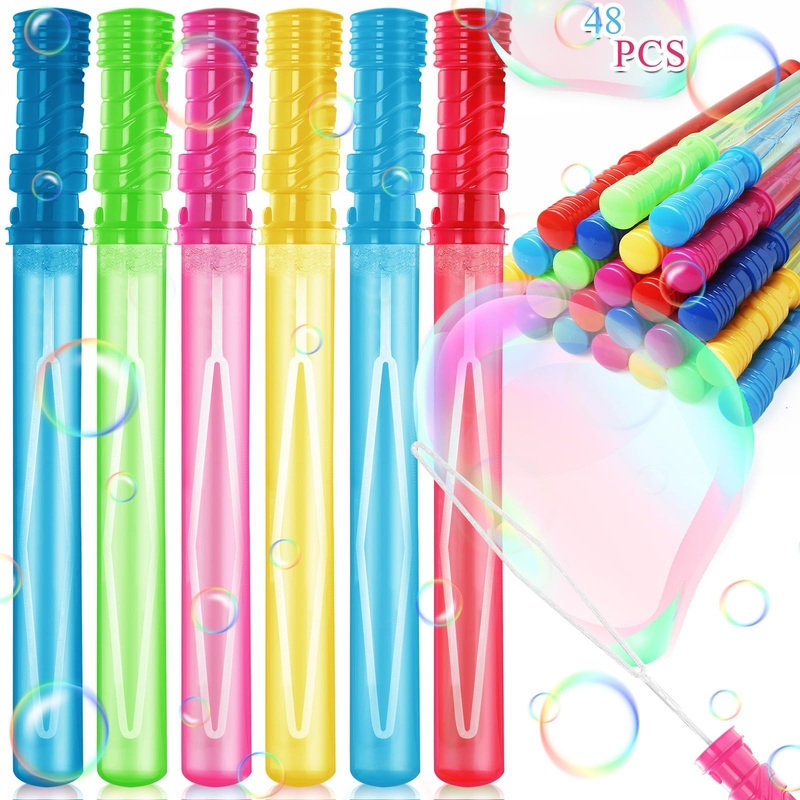 ShyLizard 48PCS Bubble Wands for Party Favor, 15inches Bulk Bubble Wand for Kids, Bubble Maker for Birthday,Wedding, Party Favor