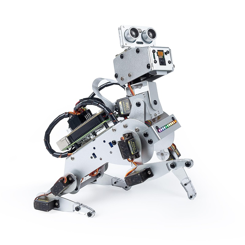 SunFounder PiDog AI Robot Dog Kit for Raspberry Pi 4/3B+/3B/Zero 2W, ChatGPT-4o Enabled with Voice Command & Video Recognition,