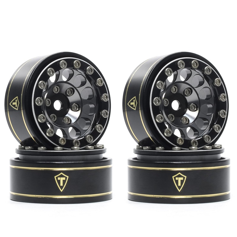 Treal 1.0 Beadlock Wheels 12 Spokes Classic Rims (4P) For Scx24 Ax24 Fcx24 Trx4M 1/24 1/18 Crawler Car-Type I(Gray)