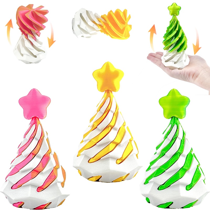 3 Pack Spiral Cone Fidget Toy, Pyramid Passthrough Sculpture, Mini Cones Pass Through Pyramid Fidget Toy For Stress And Anxiety