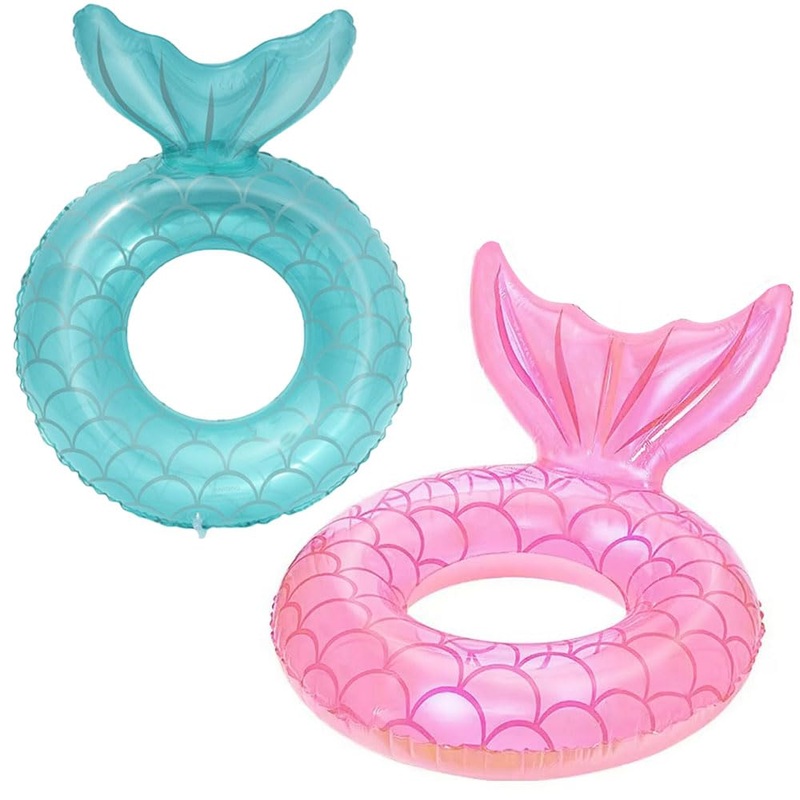 Audaisyly Children Swimming Ring, Inflatable Pool Floats Swim Tube Raft Toy With Fruits Mermaid Decorations Summer Water Fun Lou