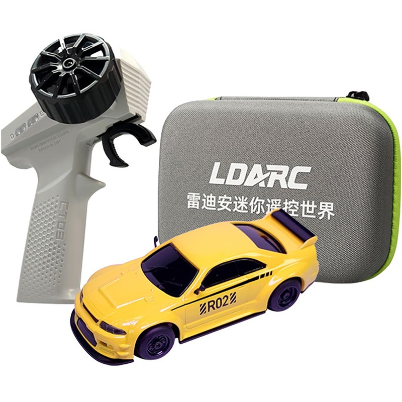 Captainrc Ldarc 1: 64 Mini Sports Car 4Ch 2.4Ghz Remote Control Full Scale Rtr Kit With Portable Storage Bag (R02-Yellow)