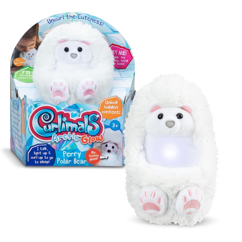 Curlimals Arctic Glow – Perry Polar Bear – Interactive Plush