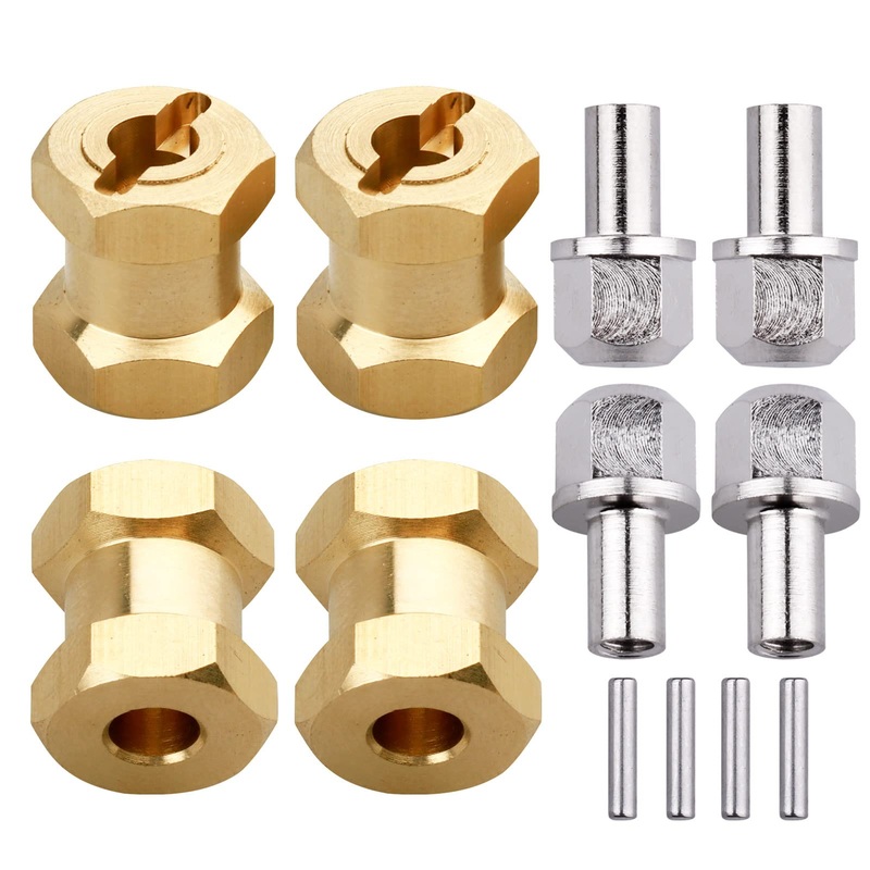 Gohobby Rc Hex Hub 12Mm Brass Wheels Hex Hubs Extension Hex Drive Adapter Spacers For 1/10 Rc Crawler Axial Scx10 90046 D90, 4-P