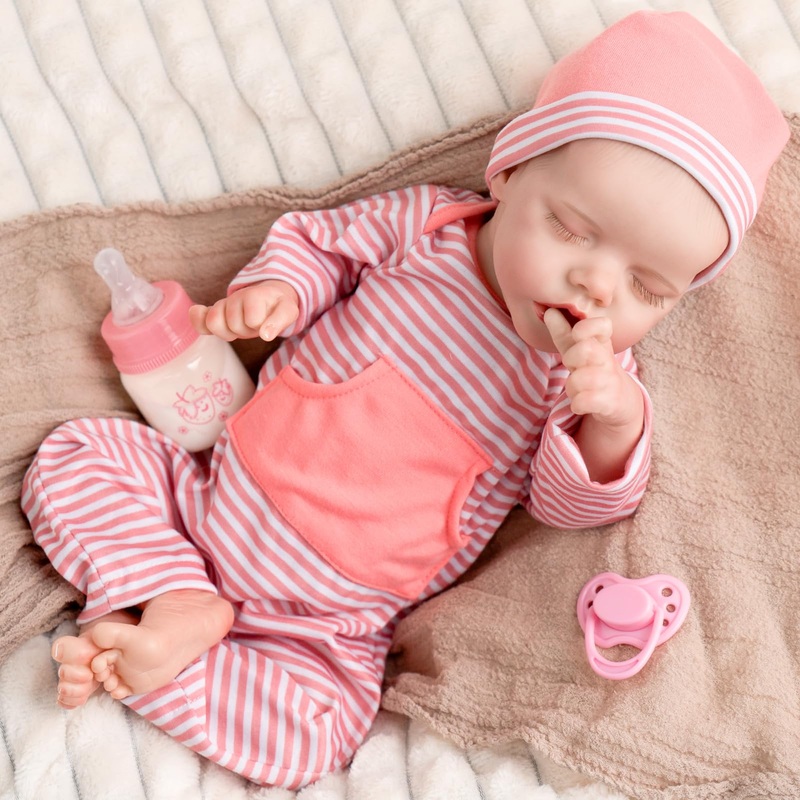 Jirachi Lifelike Reborn Baby Dolls Girl, 18-Inch Full Body Soft Vinyl Sleeping Realistic Newborn Baby Dolls Anatomically Correct