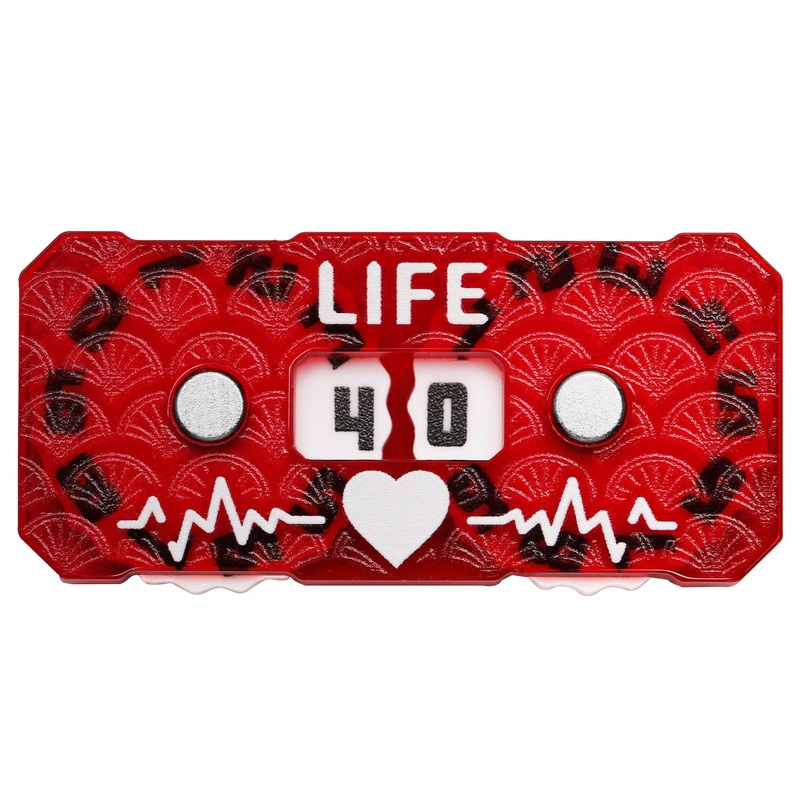 Life Counter Twin Digits Dragon Scale Pattern Designed For Cedh Game And Other Mtg Dual Game Fits All Tcg, Ccg And Lcg Made Of P