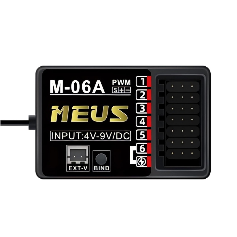 Meus Racing 2.4Ghz Rc Receiver M-06A Long Range Control Rx Compatible With Meus Racing Rc Transmitter Me-10B For Rc Car/Boat/Tan