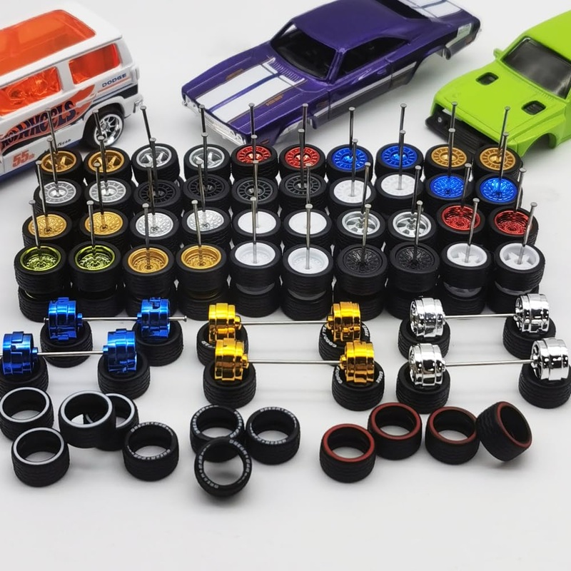 Mixed 10 Set 1/64 Wheels And Tires (10 Mixed Replaceable Tires)