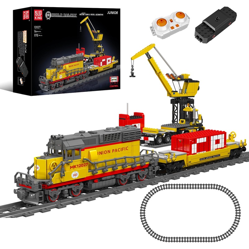 Mould King 12027 Train Building Block Kit, Emd Sd40-2 Diesel Locomotive Rail Train With Motor, Remote Controlled Train Set For K