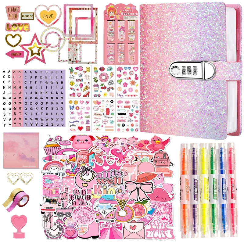 Nldohuto Diary For Girls Ages 8-12 With Lock And Password Protection, Journal For Teen Girls, Journal Kit For Girls Ages 8-12, G