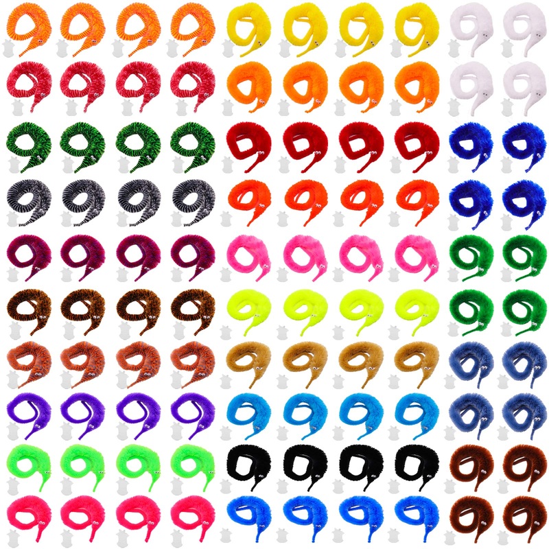 Onest 36 Pieces Magic Worm Toys Wiggly Twisty Fuzzy Worm Toys Carnival Party Favors, 6 Colors