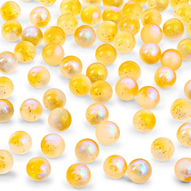 Poplay 120Pcs Glass Marbles Bulk, For Kids Marble Run Games, Vase Fillers, Yellow