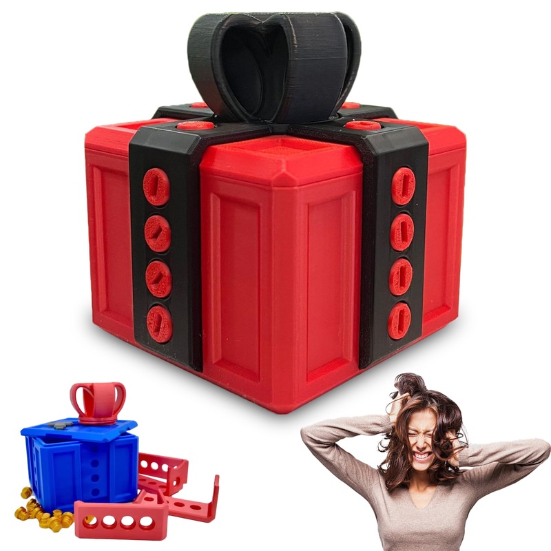 Rtsqycb Really Annoying Gift Box – Just For You Finger In A Box, Funny Prank (Red, Black)