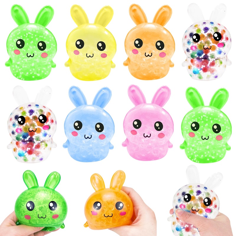 Sunpround 8 Pack Bunny Easter Stress Balls, Easter Basket Stuffers, Easter Egg Fillers, Squeeze Balls, Easter Egg Hunt, Party Fa