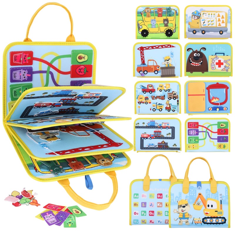 Visionx Busy Board For 1 Year Old Dinosaur Busy Book For Toddlers 1-3, Montessori Toys For 1 2 3 4 Years Old Gifts, Sensory Boar