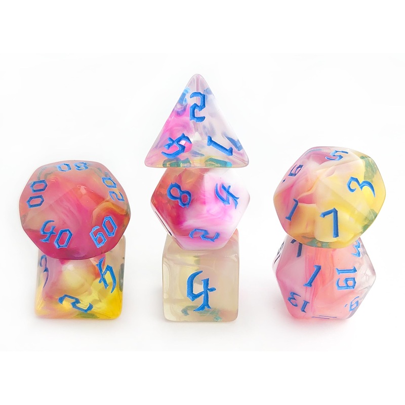 Vvpesca Pink D&D Dice Set – Polyhedral Dice Set For Dnd, Coc Accessories, Ttrpgs, Dungeon And Dragons, Role Playing Games – D20