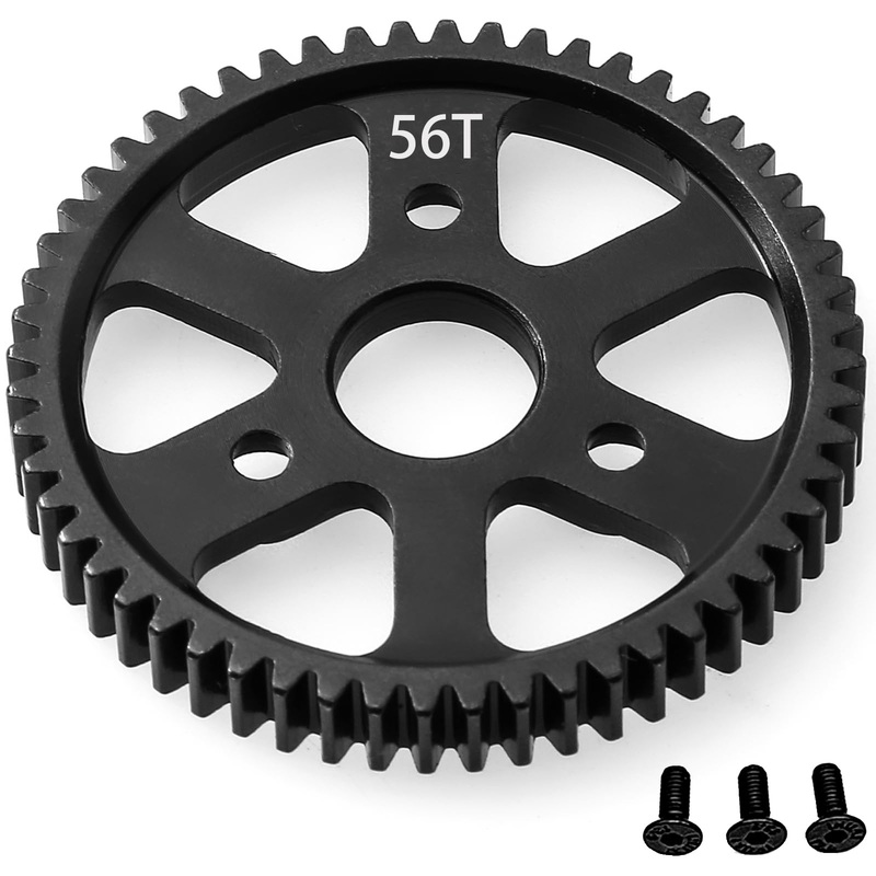 32P Spur Gear, 56T 0.8 Metric Pitch, Compatible With 32P, Hardened Steel 56 Tooth 0.8M Spur Main Gear For 1/10 Traxxas Ford Rust