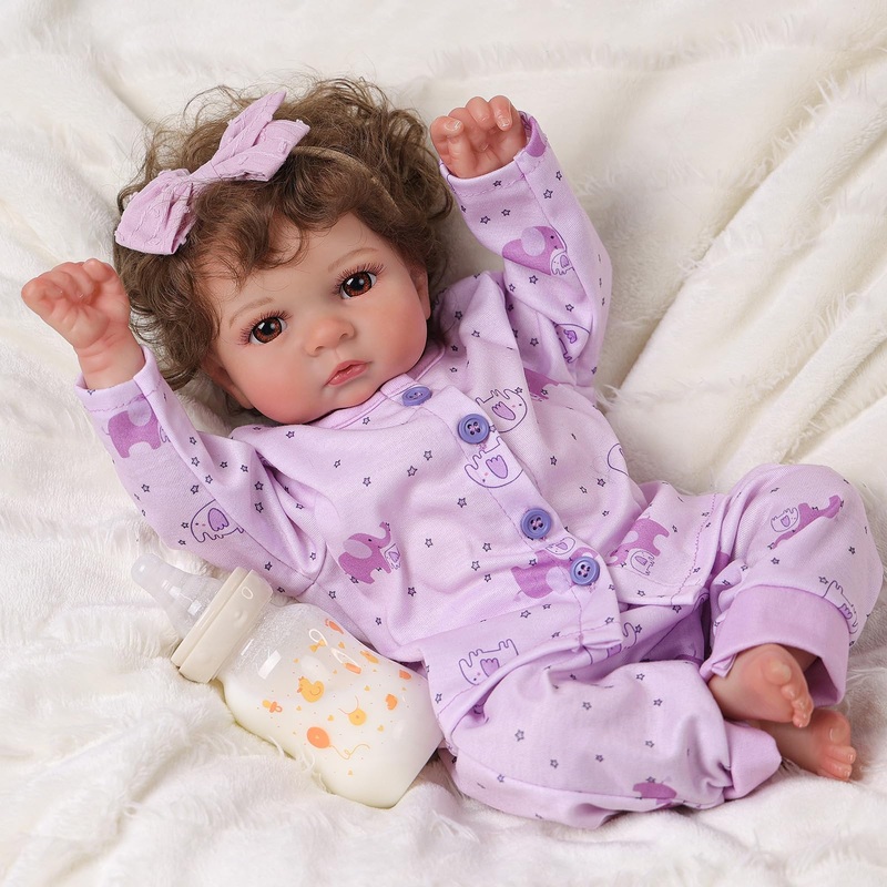 Babeside Lifelike Reborn Baby Dolls Girl – 17 Inch Soft Body Realistic Baby Doll Hand-Rooted Newborn Baby Doll That Look Real Wi