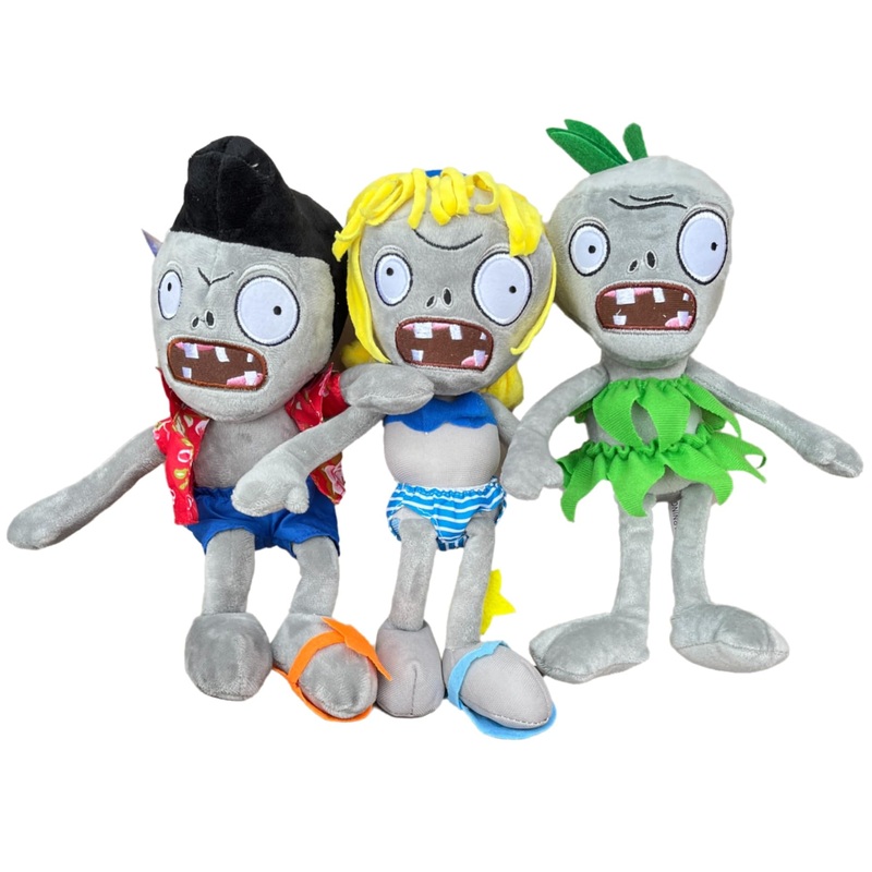Dyharnsty 3Pcs Plants Vs Zombies Plush Toys Zombie Sets,Pvz Stuffed Figure Doll For Children, Great Gifts For Kids And Fans