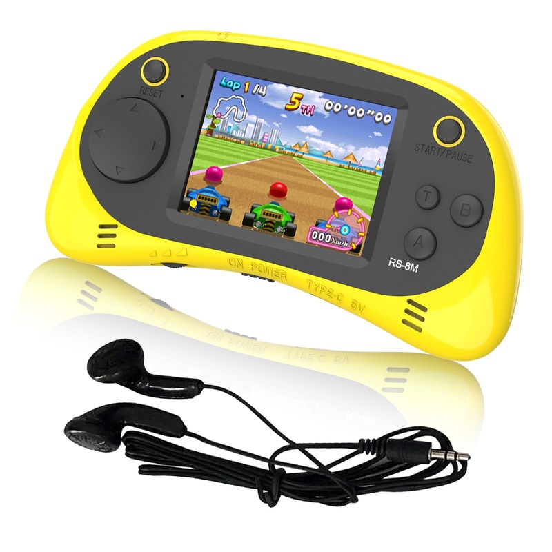 Easegmer 16 Bit Kids Handheld Games Built-In 220 Hd Video Games, 2.5 Inch Portable Game Player With Headphones – Best Travel Ele