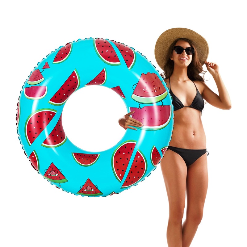 Heysplash Cartoon Swim Ring, Inflatable Durable Round Shaped Flamingo Summer Pool Beach Party Swimming Float Tube, Water Fun Swi