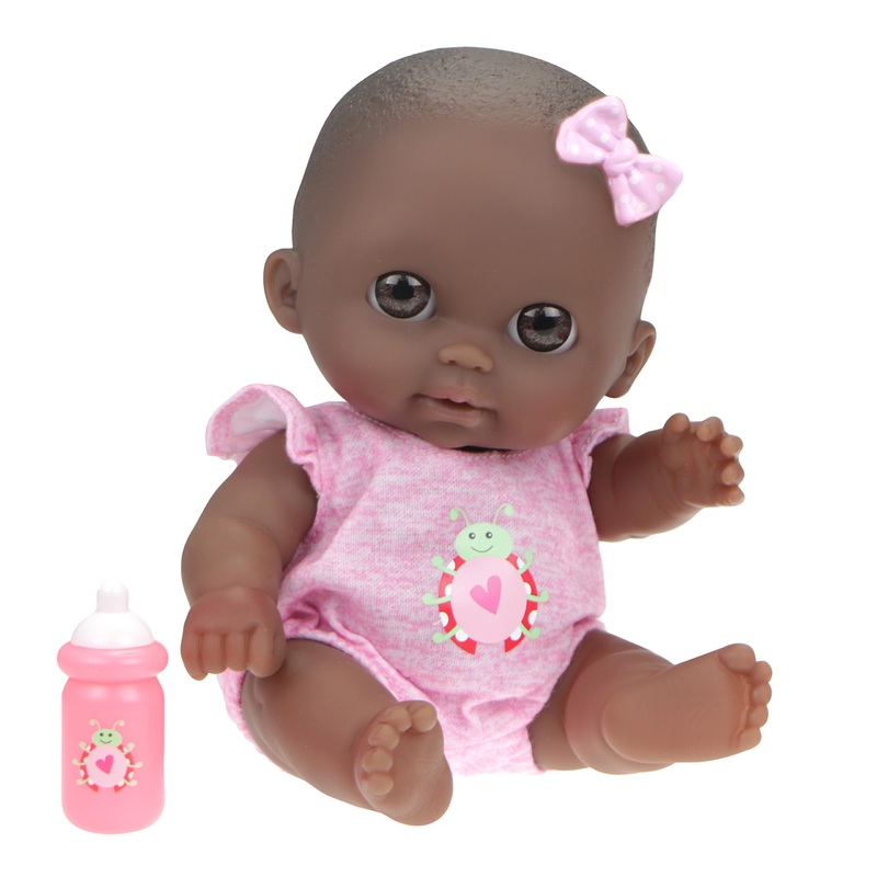 Jc Toys Adorable Lil’ Cutesies Lila African American All Vinyl Water Friendly Doll, 8.5”