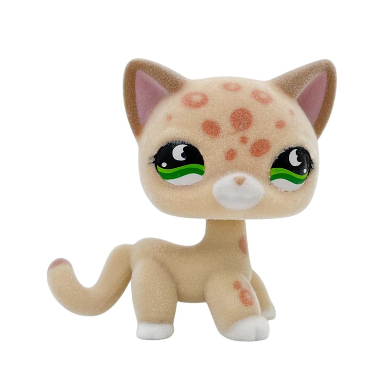 Lpscb Custom-Made Flocked Pet Shop Toy Fuzzy Animal Figure Short Hair Cat Dog Collie Dachshund Great Dane Cocker Spaniel (Tan #8
