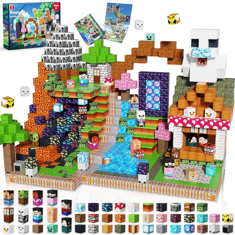 Magnetic Building Blocks – 100Pcs Magnetic Building Cubes Castle Princess Toys, Magnet Toys Block Sets For Kids Age 3+, Stem Sta
