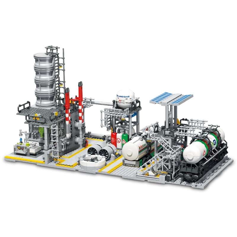 Misini Architecture M6014 City Chemical Plant Building Set, Contains: Gas Transportation Station, Storage Center, Laboratory, Co