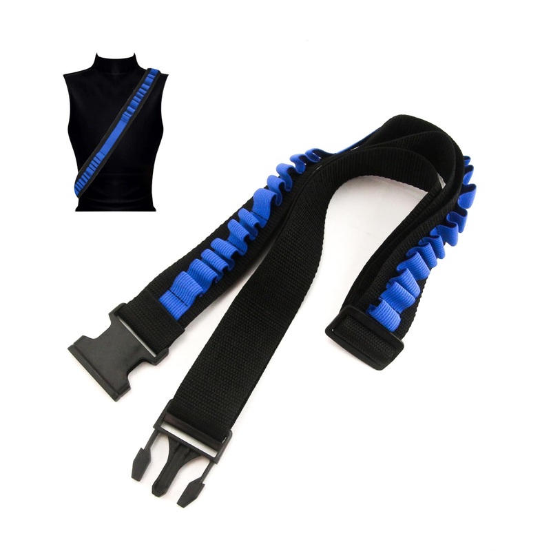 Tormen Bullet Shoulder Strap Darts Bandolier, Compatible For Nerf Elite Series Leather Case Belt Kit-Blue Black