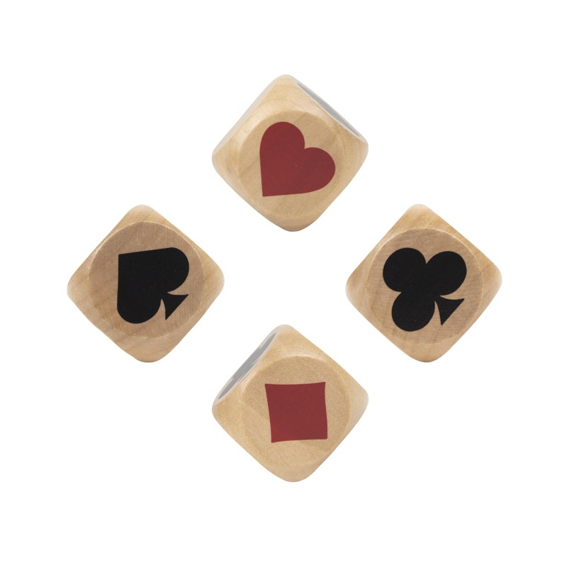 Wooden Trump Marker Dice 4Pcs,Trump Indicator,Clear Big Size Euchre Cube For Euchre Player,Great Tools For Euchre Pinochele Play