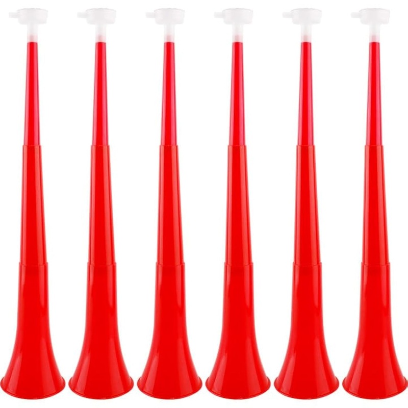 Cagemoga 6 Pieces Collapsible Stadium Horn 24 Inch Plastic Trumpet Horn Stadium Horn Noise Maker For Sporting Events Sports Them