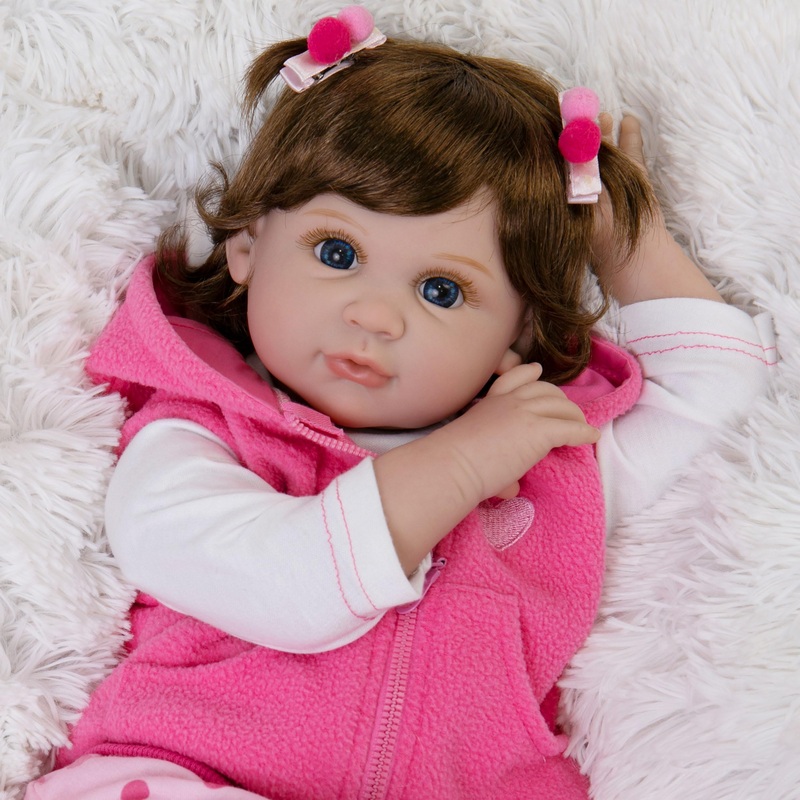 Ekokiz Real Life Baby Dolls, 22-Inch Reborn Baby Doll Soft Cloth Body Lifelike Baby Dolls Complete With Clothes And Toy Accessor