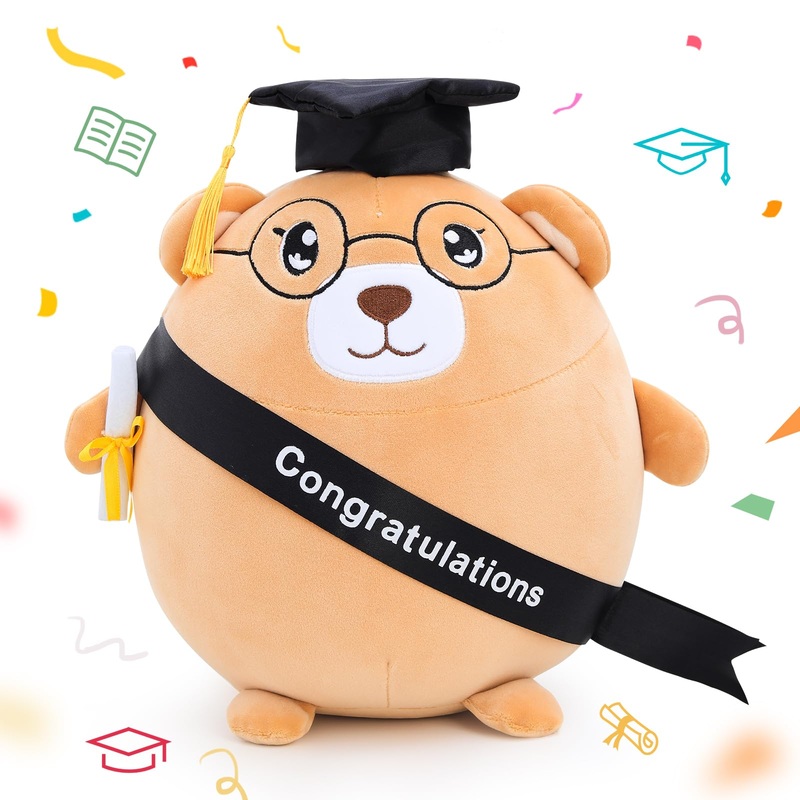 Emoin Graduation Bear Stuffed Animal Graduation Plush Gifts For Class Of 2025 Kindergarten Preschool, 11.8” Soft Graduation Ani