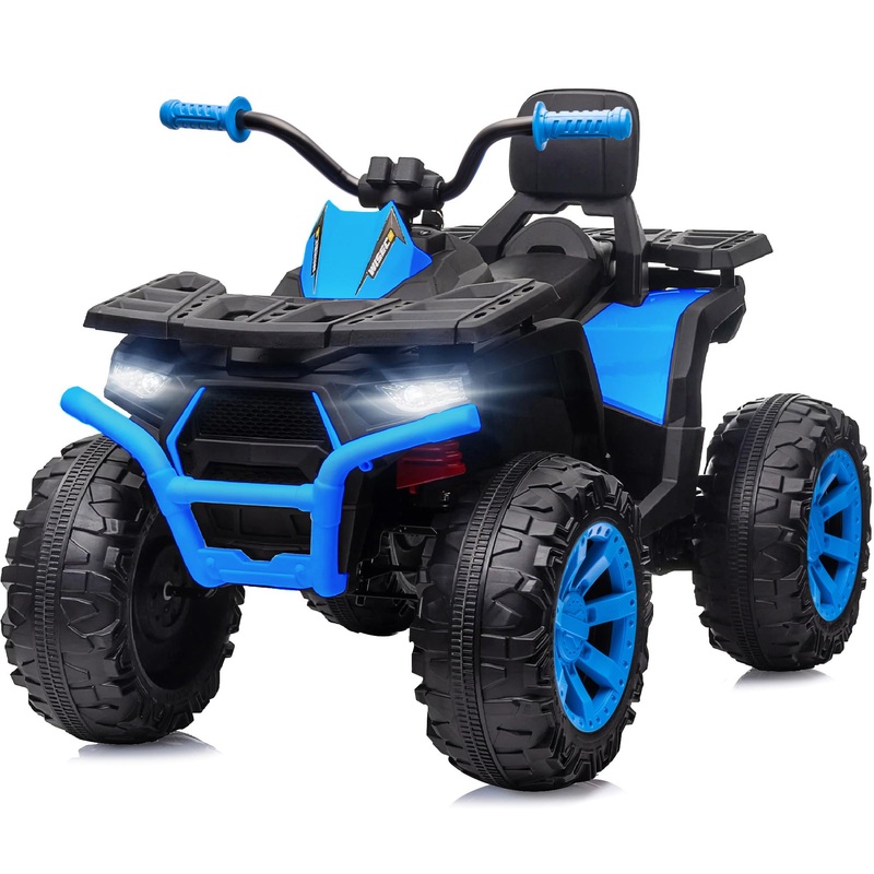 Hikiddo Kids Atv 4 Wheeler, 24V 4Wd Electric Atv Ride On Toy For Big Kid With 2-Seater, 4X200W Motor – Blue