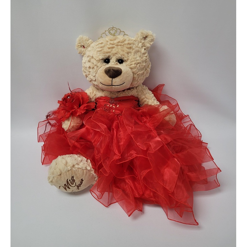 Kinnex Collections Since 1997 20” Quince Anos Quinceanera Last Doll Teddy Bear With Dress (Centerpiece) ~ Arc16832-14R (Red)