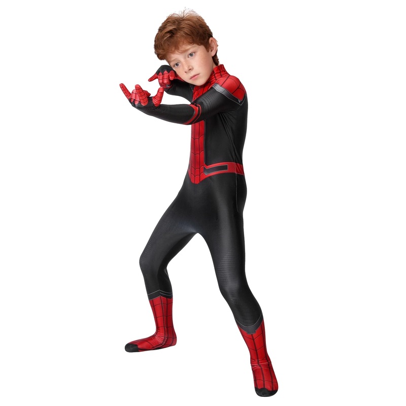 Nbvbfuy Kids Superhero Costume With A Mask Full-Body Elastic Bodysuit Sets Halloween Cosplay Jumpsuit, 150