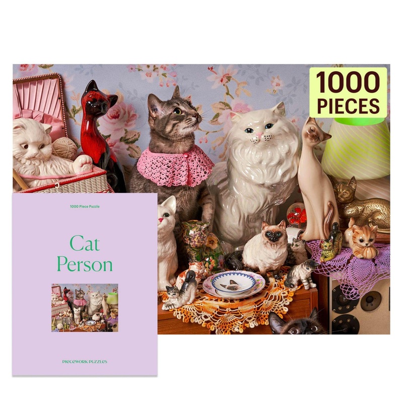 Piecework Cat Person 1000 Piece Puzzle For Adults, Challenging Jigsaw With Cats And Purrr-Fect Imagery, Soft-Touch Puzzle Gift –