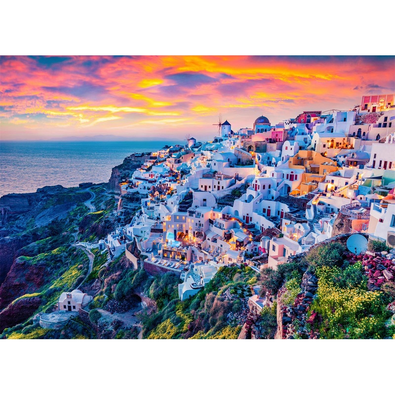 Santorini Island Jigsaw Puzzles 1000 Pieces For Adults Greek Resort Oia 1000 Piece Jigsaw Puzzles For Adults