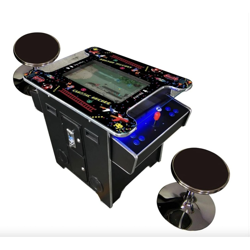 Top Us Video Arcades Full Size Commercial Grade Cocktail Arcade Machine 2 Player Retro 412 Games 22” Lcd Screen Tempered Glass