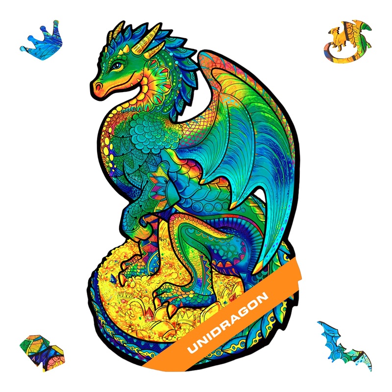 Unidragon Original Wooden Jigsaw Puzzles – Guarding Dragon, 700 Pcs, Royal Size 14.5”X23.9”, Beautiful Gift Package, Unique Sh