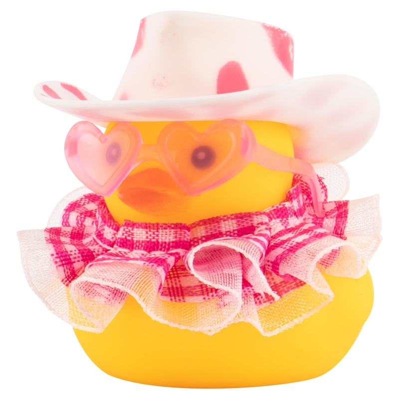 Wonuu Rubber Duck Car Ornaments Duck Car Dashboard Decorations For Cute Car Accessories With Dress Heart Shape Sunglasses, White