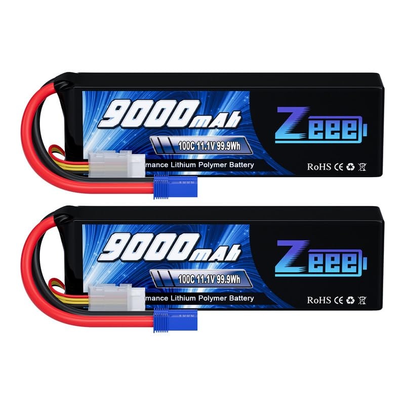 Zeee 3S 9000Mah Lipo Battery 11.1V 100C Ec5 Connector With Metal Plates Soft Case Rc Battery For Rc Car Truck Tank Racing Hobby