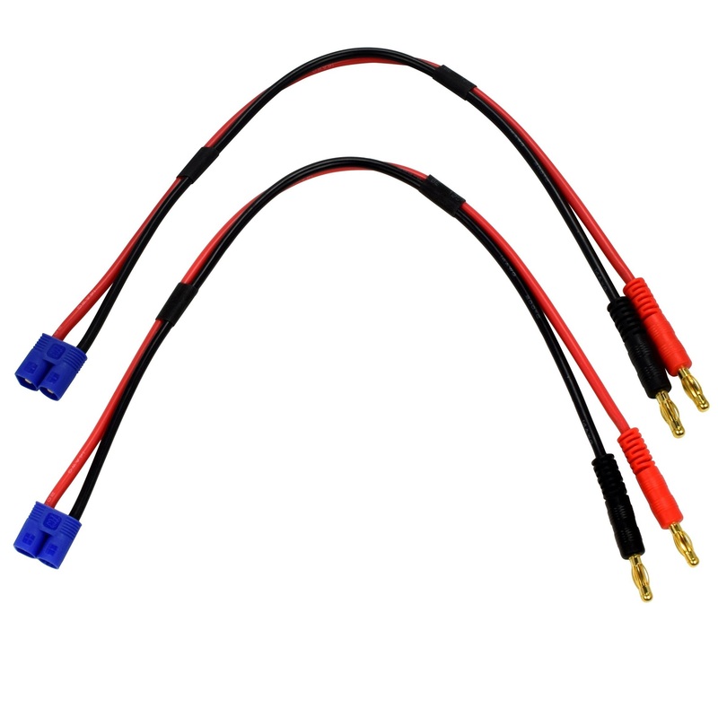 Apex Rc Products Ec3 Connector Plug -> 4Mm Banana Plugs Battery Charge Lead Adapter Cable – 2 Pack 1405