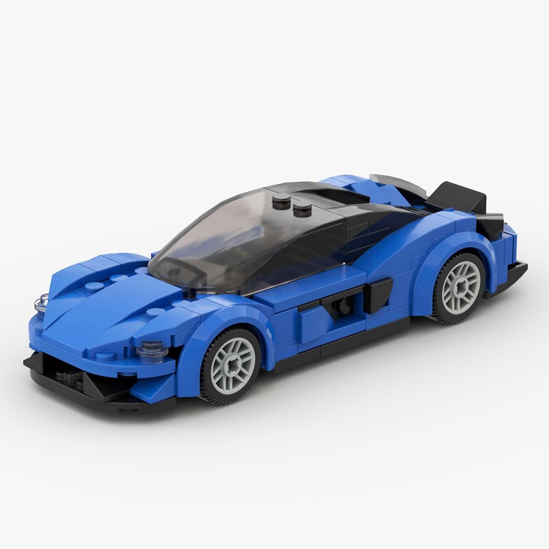 Blue Sports Car Moc Building Blocks,Speed Champions Cars Toy Building Sets,City Vehicle Diy Building Bricks For Kids And Adults-