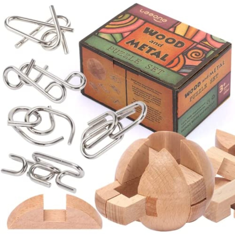 Brain Teasers Metal Puzzles For Kids And Adult, Mind, Logic And Game Test Toy For Teens, Disentanglement 3D Coil Cast Wire Chain