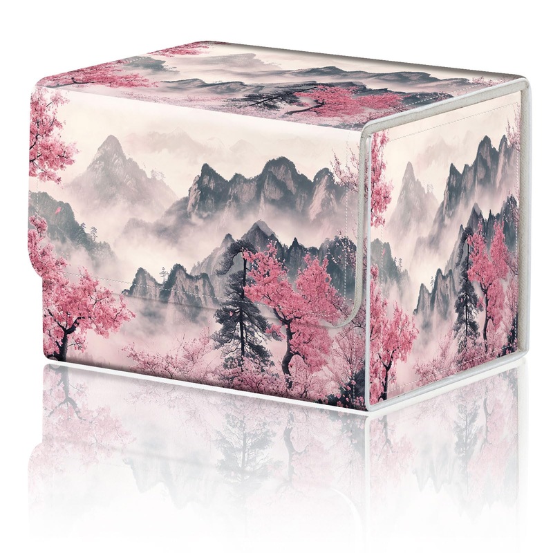 Degdfsgr Commander Card Game Storage Box For Tcg Mtg Deck Box Organizer Trading Card Case Magnetic Closure Creative Pattern Up T