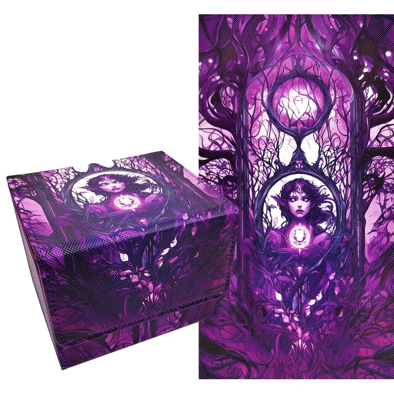 Dreampass Deck Box For Mtg Cards, Trading Card Storage Box Holds 120+ Sleeved Commander Deck, Pu Leather Mtg Deck Card Box Magne