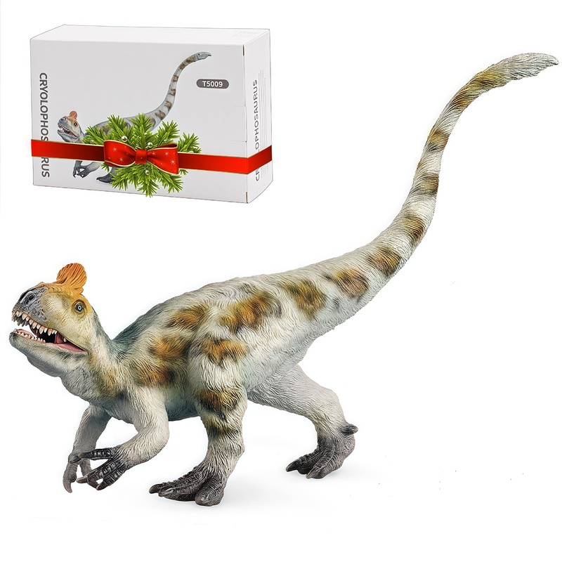 Gemini&Genius Cryolophosaurus Dinosaur Toy For Kids, Dinosaur Toy Figure With Moveable Jaw, Realistic And Solid Cryolophosaurus